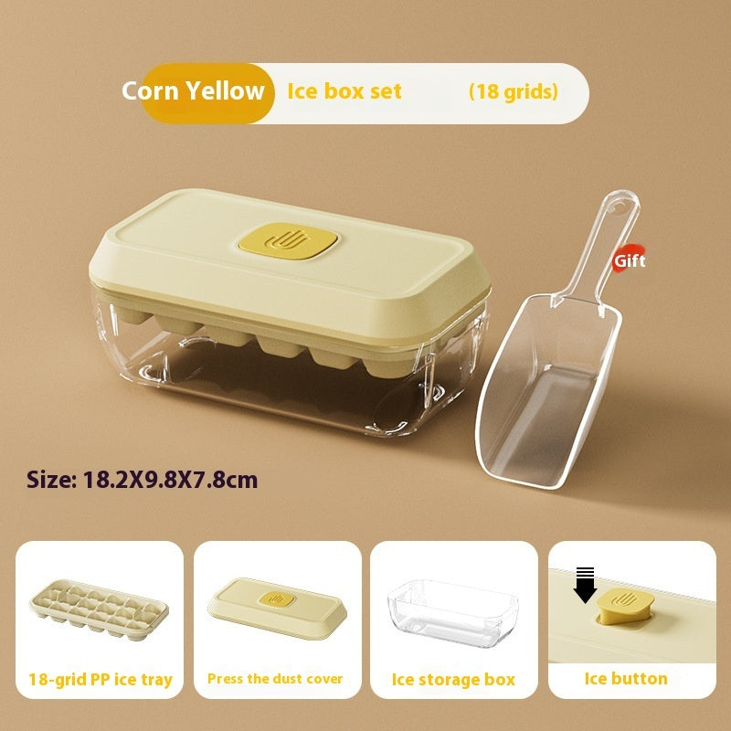 32 Bölmeli Silikon Buz Küpü Kalıbı – Kapaklı, Kürekli, Depolama Kutulu, Tek Tıkla Çıkarma Özellikli Buz Yapıcı
